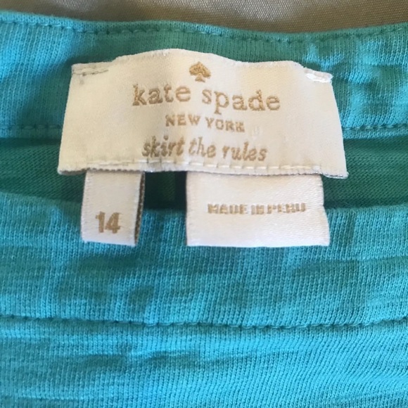 KATE SPADE NEW YORK JUNIOR GIRLS SIZE 14 SEAFOAM GREEN TURQUOISE DRESS WITH BOW - Picture 4 of 5